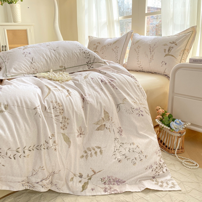 91家纺网 家纺一手货源 找家纺 凌鼎 2026新款高支高密100%全棉数码印花四件套 和椿往