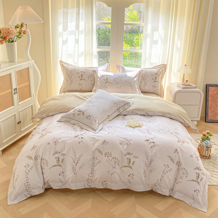 91家纺网 家纺一手货源 找家纺 凌鼎 2026新款高支高密100%全棉数码印花四件套 和椿往