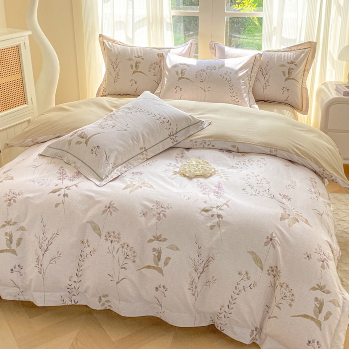 91家纺网 家纺一手货源 找家纺 凌鼎 2026新款高支高密100%全棉数码印花四件套 和椿往