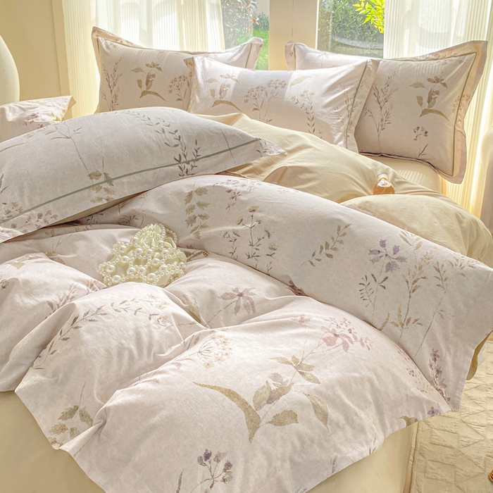 91家纺网 家纺一手货源 找家纺 凌鼎 2026新款高支高密100%全棉数码印花四件套 和椿往