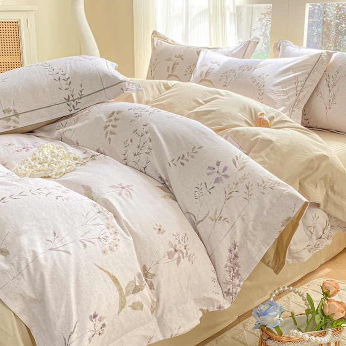 91家纺网 家纺一手货源 找家纺 凌鼎 2026新款高支高密100%全棉数码印花四件套 和椿往