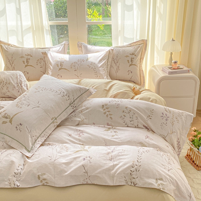 91家纺网 家纺一手货源 找家纺 凌鼎 2026新款高支高密100%全棉数码印花四件套 和椿往