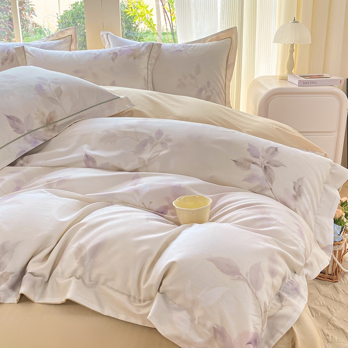 91家纺网 家纺一手货源 找家纺 凌鼎 2026新款高支高密100%全棉数码印花四件套 卡米诺