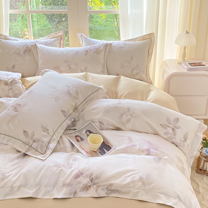 91家纺网 家纺一手货源 找家纺 凌鼎 2026新款高支高密100%全棉数码印花四件套 卡米诺