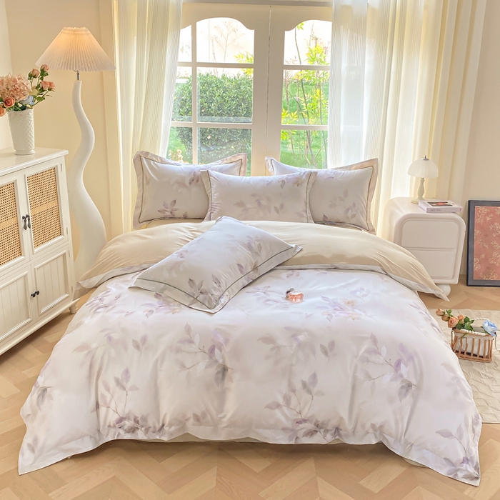 91家纺网 家纺一手货源 找家纺 凌鼎 2026新款高支高密100%全棉数码印花四件套 卡米诺