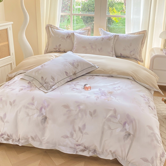 91家纺网 家纺一手货源 找家纺 凌鼎 2026新款高支高密100%全棉数码印花四件套 卡米诺