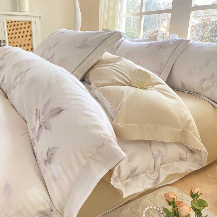 91家纺网 家纺一手货源 找家纺 凌鼎 2026新款高支高密100%全棉数码印花四件套 卡米诺