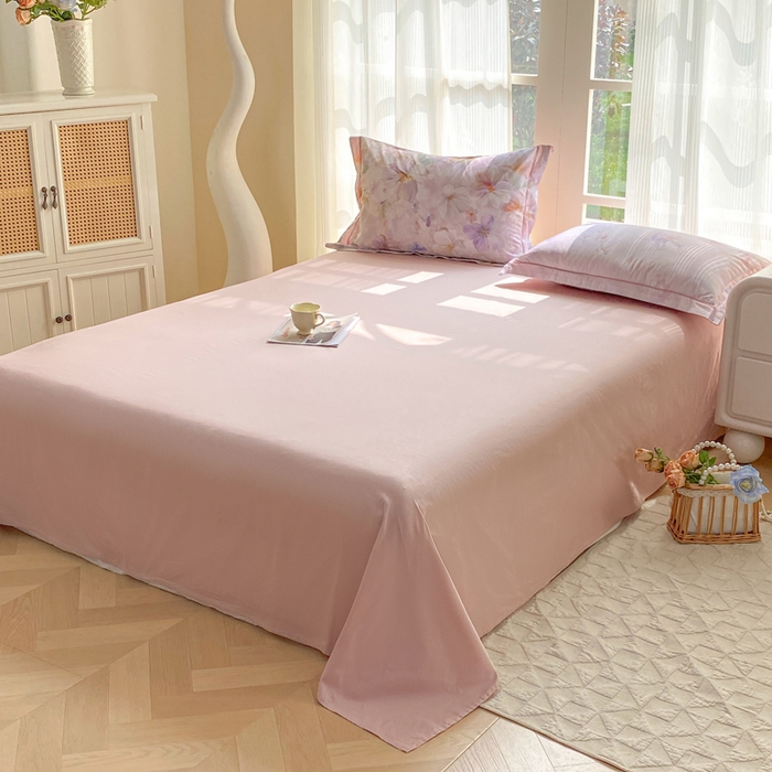 91家纺网 家纺一手货源 找家纺 凌鼎 2026新款高支高密100%全棉数码印花四件套 溯梦粉