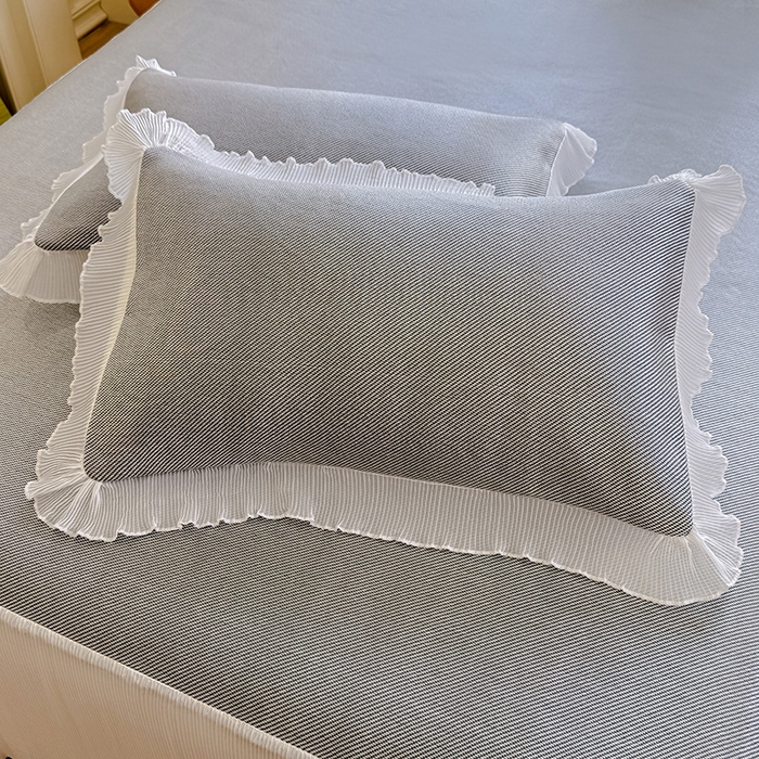 91家纺网 家纺一手货源 找家纺 逸尚阁 2026新款纯色雪纺冰藤床裙凉席三件套 冰藤床裙-灰