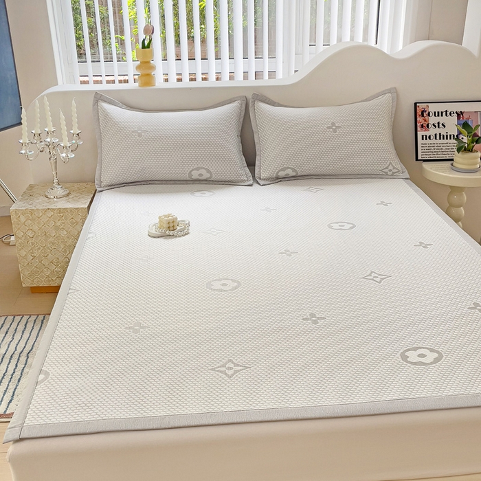 91家纺网 家纺一手货源 找家纺 逸尚阁 2026新款凉感凉豆豆提花凉席三件套星尘豆豆席 星尘-椰子灰