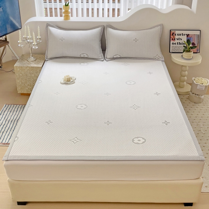 逸尚阁 2026新款凉感凉豆豆提花凉席三件套星尘豆豆席 星尘-椰子灰