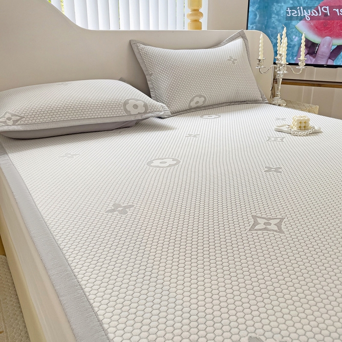 91家纺网 家纺一手货源 找家纺 逸尚阁 2026新款凉感凉豆豆提花凉席三件套星尘豆豆席 星尘-椰子灰