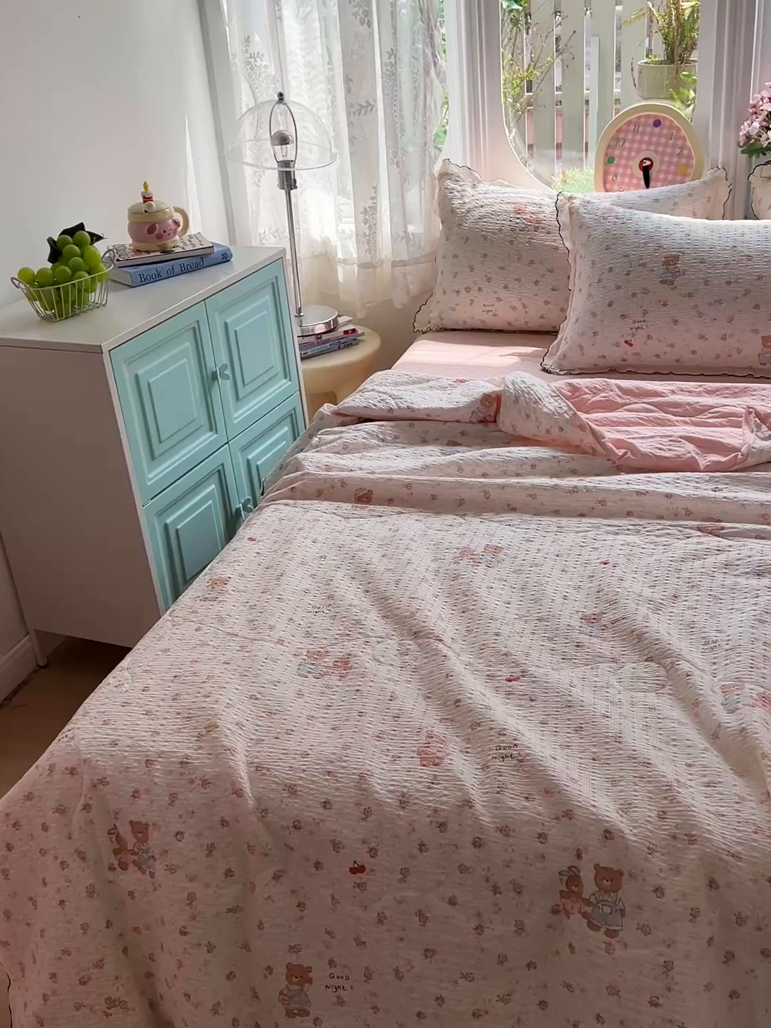 91家纺网 家纺一手货源 找家纺 仟网汇 2026新款法式花边泡芙纱夏被四件套 浪漫满屋