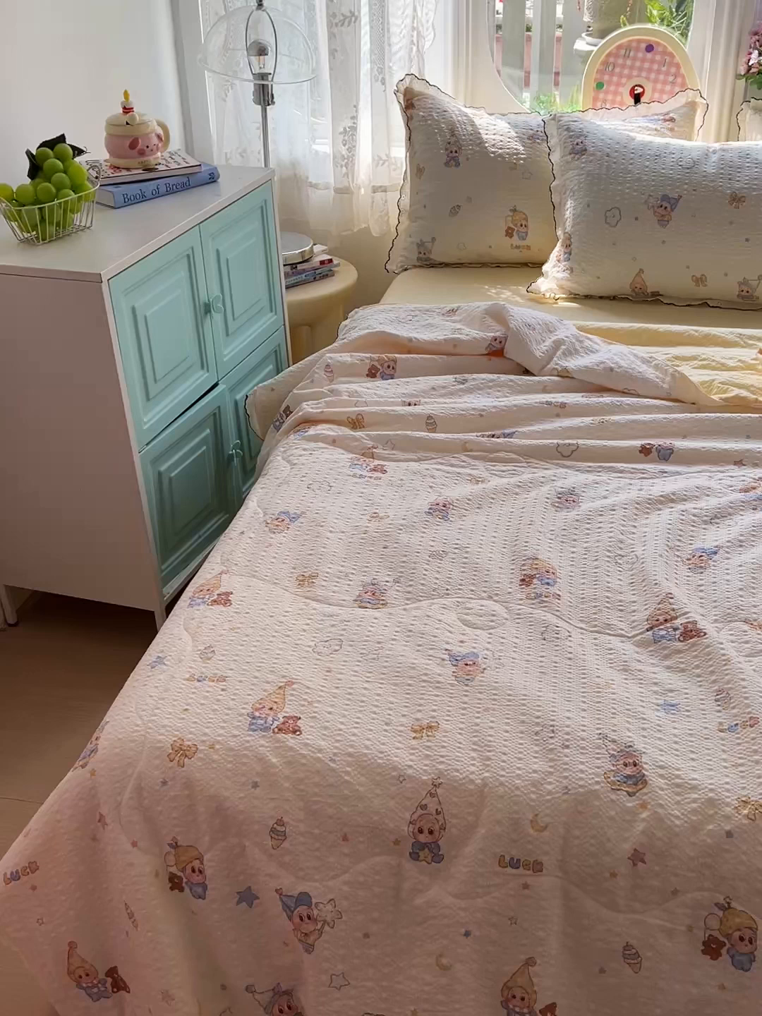 91家纺网 家纺一手货源 找家纺 仟网汇 2026新款法式花边泡芙纱夏被四件套 梦宝贝 - 黄