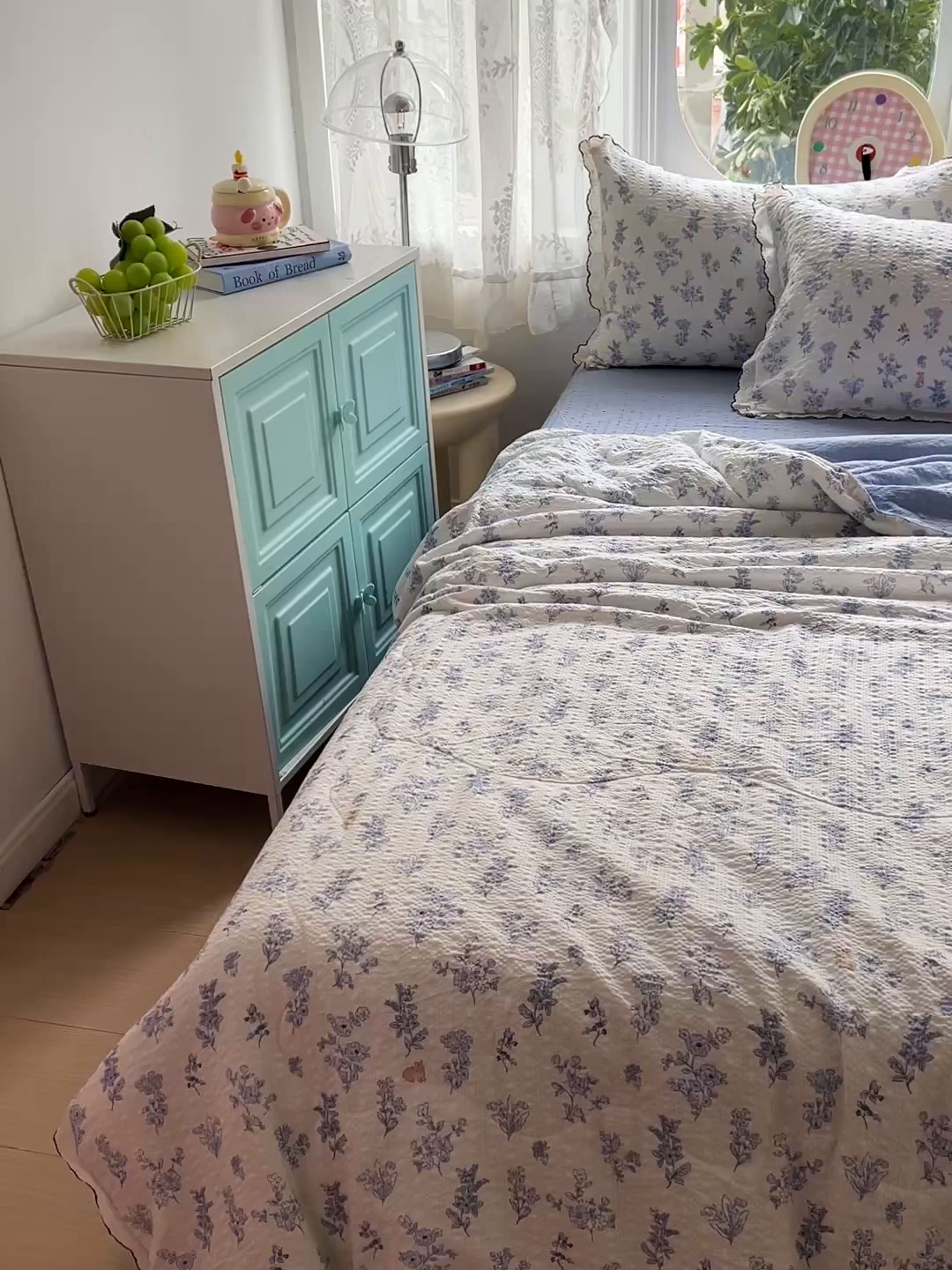 91家纺网 家纺一手货源 找家纺 仟网汇 2026新款法式花边泡芙纱夏被四件套 青禾