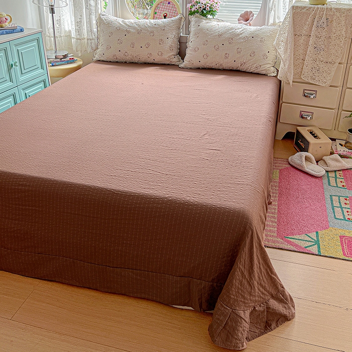 91家纺网 家纺一手货源 找家纺 仟网汇 2026新款法式花边泡芙纱夏被四件套 甜心KT