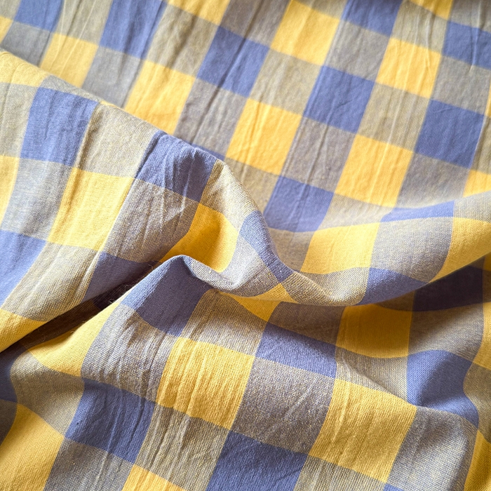 91家纺网 家纺一手货源 找家纺 鑫田家纺 2026新款全棉水洗棉四件套纯棉格子学生宿舍床单三件套床笠套件 紫黄格