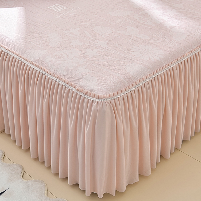 91家纺网 家纺一手货源 找家纺 （总）绘萱家居 2026新款PE提花冰凉豆豆床裙款凉席席子凉席