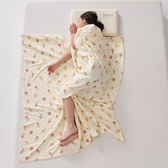 91家纺网 家纺一手货源 找家纺 （总）暖阳 2026新款儿童双层纱布睡袋盖毯