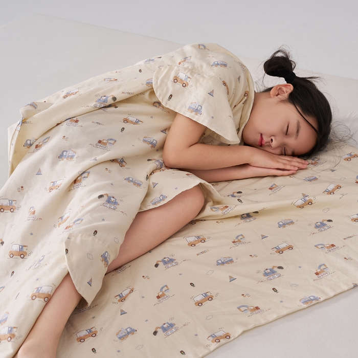 91家纺网 家纺一手货源 找家纺 暖阳 2026新款儿童双层纱布睡袋盖毯 睡袋-小挖机