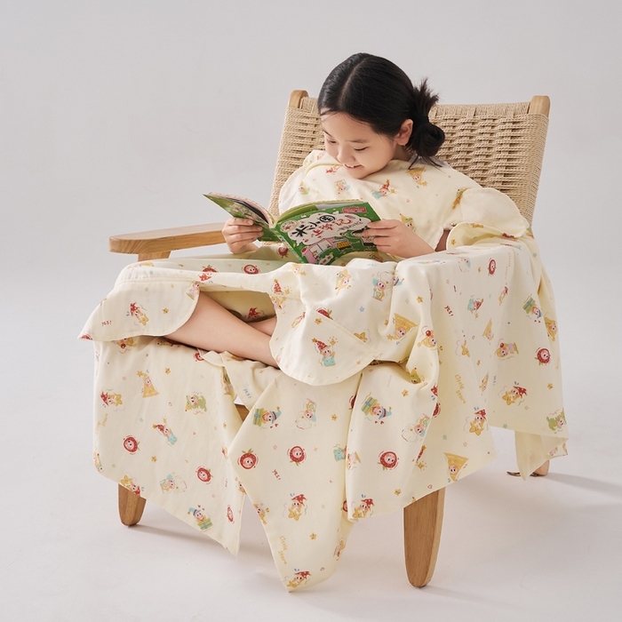 91家纺网 家纺一手货源 找家纺 （总）暖阳 2026新款儿童双层纱布睡袋盖毯