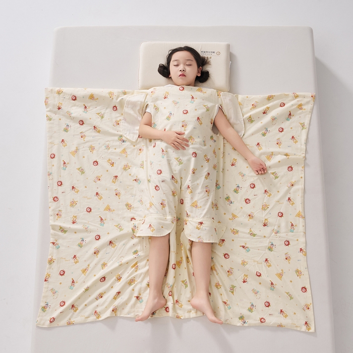 91家纺网 家纺一手货源 找家纺 （总）暖阳 2026新款儿童双层纱布睡袋盖毯