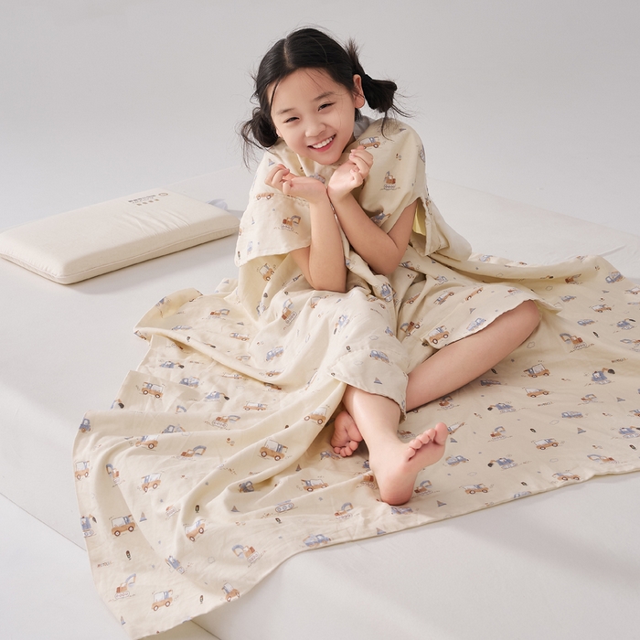 91家纺网 家纺一手货源 找家纺 暖阳 2026新款儿童双层纱布睡袋盖毯 睡袋-小挖机