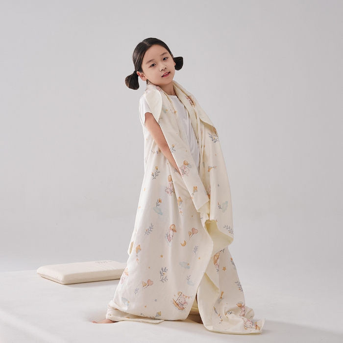 91家纺网 家纺一手货源 找家纺 暖阳 2026新款儿童双层纱布睡袋盖毯 睡袋-气球小象