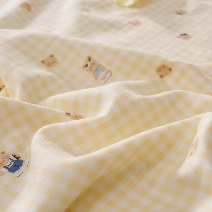 91家纺网 家纺一手货源 找家纺 暖阳 2026新款儿童双层纱布睡袋盖毯 睡袋-黄油小熊