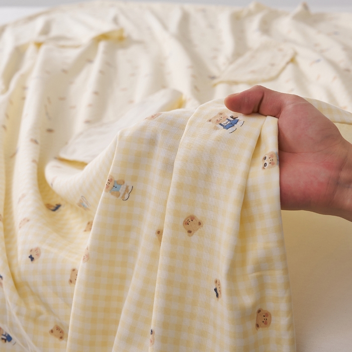 91家纺网 家纺一手货源 找家纺 暖阳 2026新款儿童双层纱布睡袋盖毯 睡袋-黄油小熊