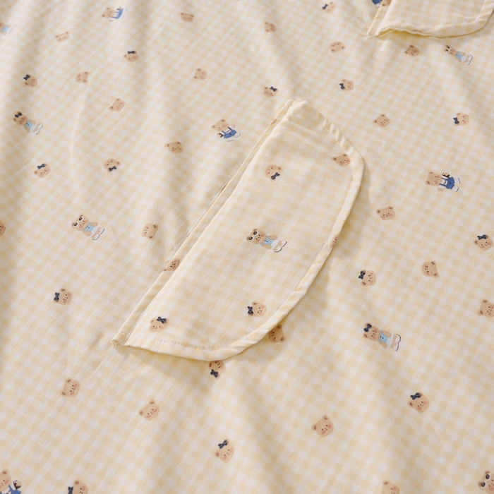 91家纺网 家纺一手货源 找家纺 暖阳 2026新款儿童双层纱布睡袋盖毯 睡袋-黄油小熊