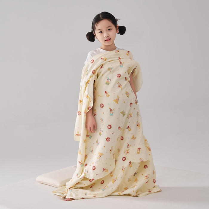 91家纺网 家纺一手货源 找家纺 暖阳 2026新款儿童双层纱布睡袋盖毯 睡袋-星星小崽