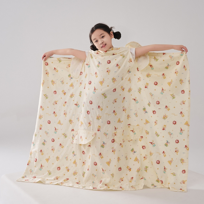 91家纺网 家纺一手货源 找家纺 暖阳 2026新款儿童双层纱布睡袋盖毯 睡袋-星星小崽