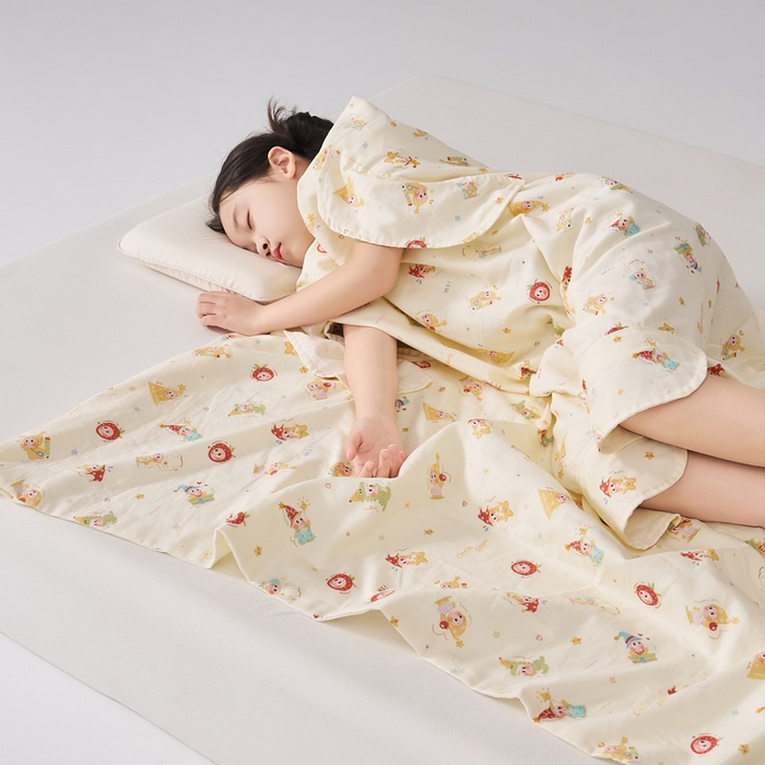 91家纺网 家纺一手货源 找家纺 暖阳 2026新款儿童双层纱布睡袋盖毯 睡袋-星星小崽