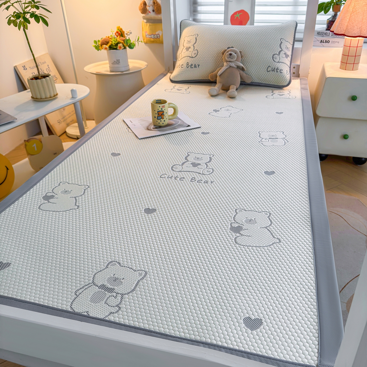 91家纺网 家纺一手货源 找家纺 （总）爱思凯家纺 2026新款A类凉感冰豆豆宿舍学生凉席