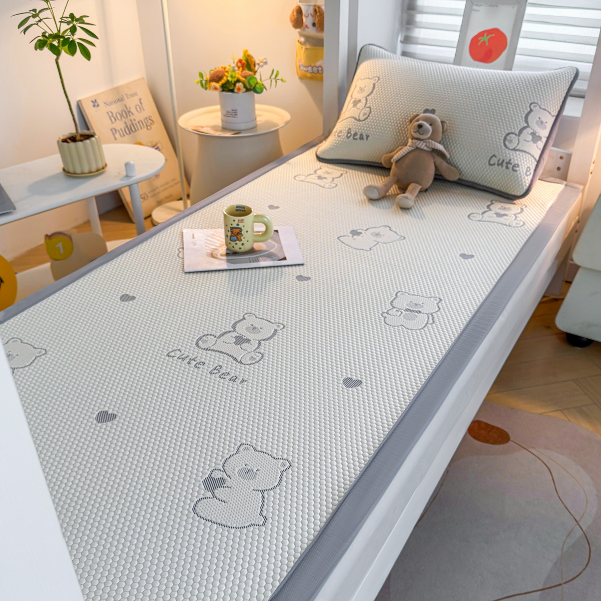 91家纺网 家纺一手货源 找家纺 （总）爱思凯家纺 2026新款A类凉感冰豆豆宿舍学生凉席