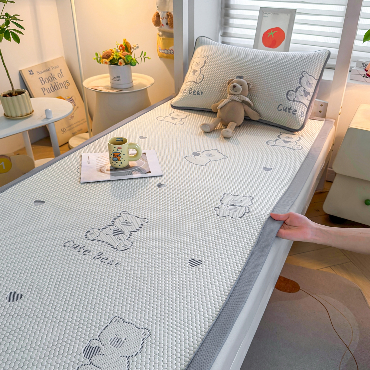 91家纺网 家纺一手货源 找家纺 （总）爱思凯家纺 2026新款A类凉感冰豆豆宿舍学生凉席