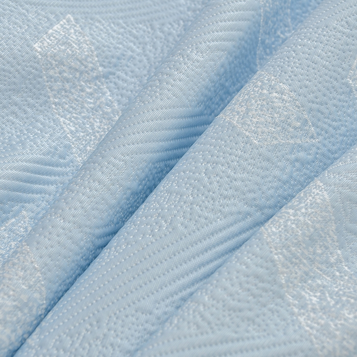 91家纺网 家纺一手货源 找家纺 绘萱家居 2026新款PE提花冰凉豆豆床裙款凉席席子凉席 帝塞纳-蓝