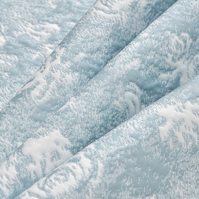 91家纺网 家纺一手货源 找家纺 绘萱家居 2026新款PE提花冰凉豆豆床裙款凉席席子凉席 浅雾玫瑰-蓝
