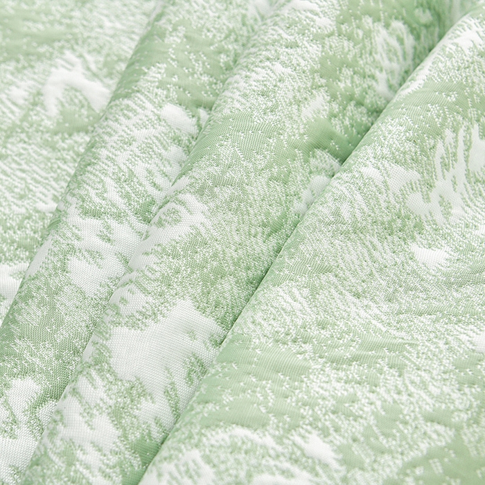 91家纺网 家纺一手货源 找家纺 绘萱家居 2026新款PE提花冰凉豆豆床裙款凉席席子凉席 浅雾玫瑰-绿