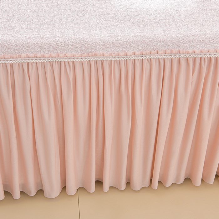 91家纺网 家纺一手货源 找家纺 绘萱家居 2026新款PE提花冰凉豆豆床裙款凉席席子凉席 清风叶蔓-粉