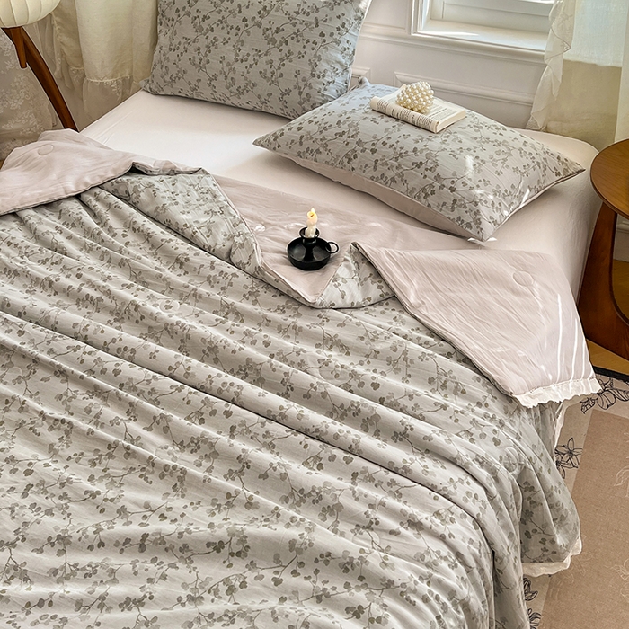 91家纺网 家纺一手货源 找家纺 VIP被业 2026新款莱赛尔棉天丝蚕蛹凉感A类夏被空调被夏凉被 柔韵