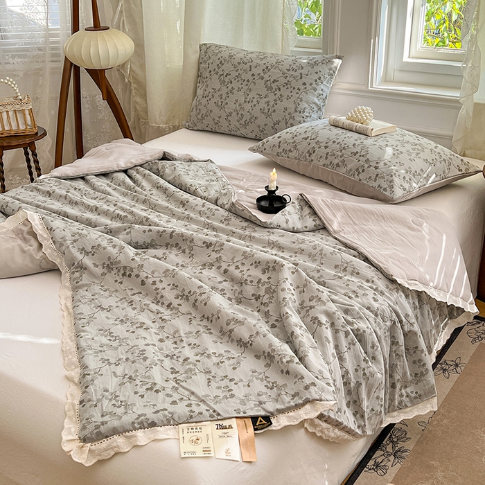 91家纺网 家纺一手货源 找家纺 VIP被业 2026新款莱赛尔棉天丝蚕蛹凉感A类夏被空调被夏凉被 柔韵