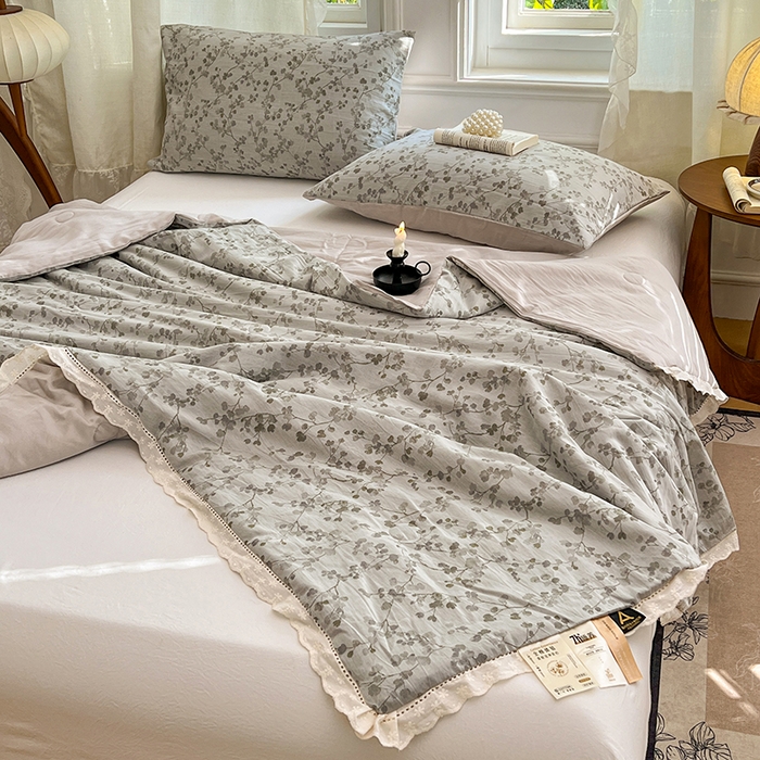 91家纺网 家纺一手货源 找家纺 VIP被业 2026新款莱赛尔棉天丝蚕蛹凉感A类夏被空调被夏凉被 柔韵