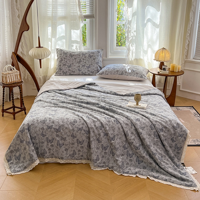 91家纺网 家纺一手货源 找家纺 VIP被业 2026新款莱赛尔棉天丝蚕蛹凉感A类夏被空调被夏凉被 蝶梦