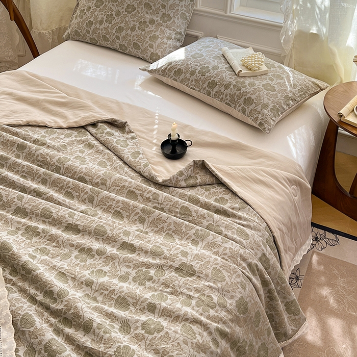 91家纺网 家纺一手货源 找家纺 VIP被业 2026新款莱赛尔棉天丝蚕蛹凉感A类夏被空调被夏凉被 花妃