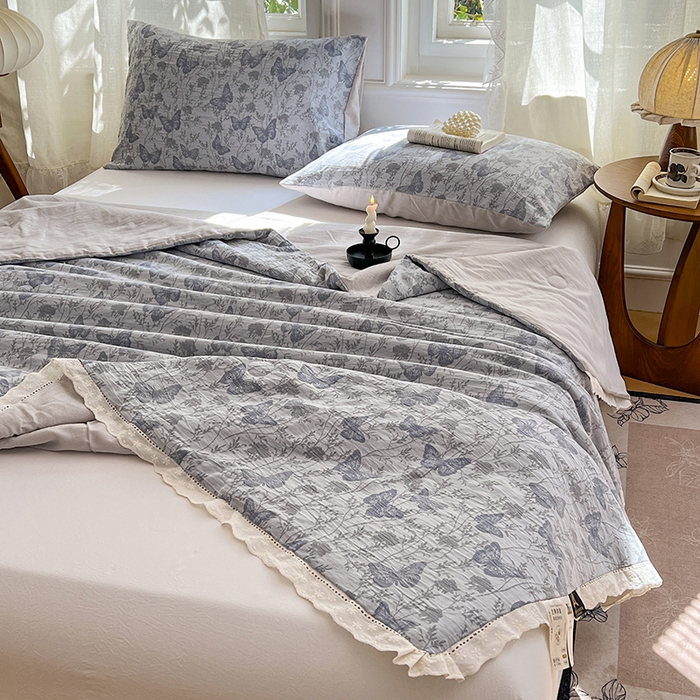 91家纺网 家纺一手货源 找家纺 VIP被业 2026新款莱赛尔棉天丝蚕蛹凉感A类夏被空调被夏凉被 蝶梦