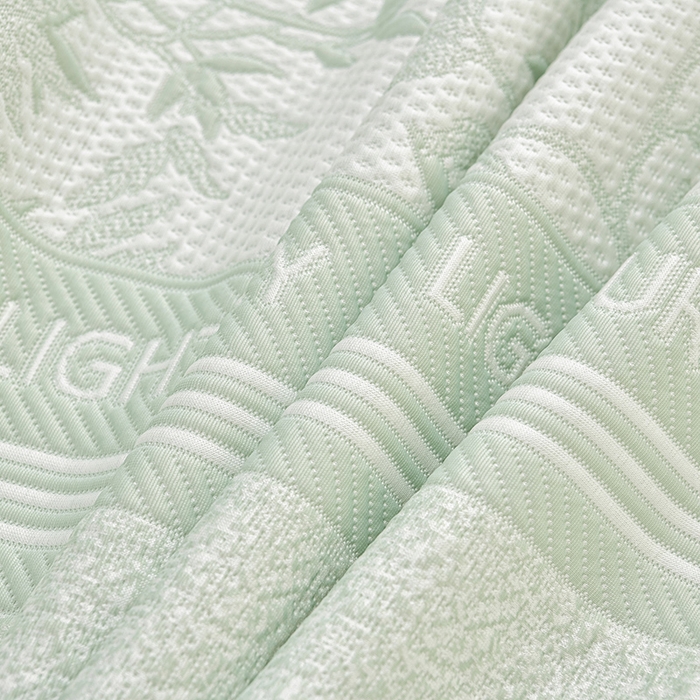 91家纺网 家纺一手货源 找家纺 绘萱家居 2026新款PE提花冰凉豆豆床裙款凉席席子凉席 清风叶蔓-绿