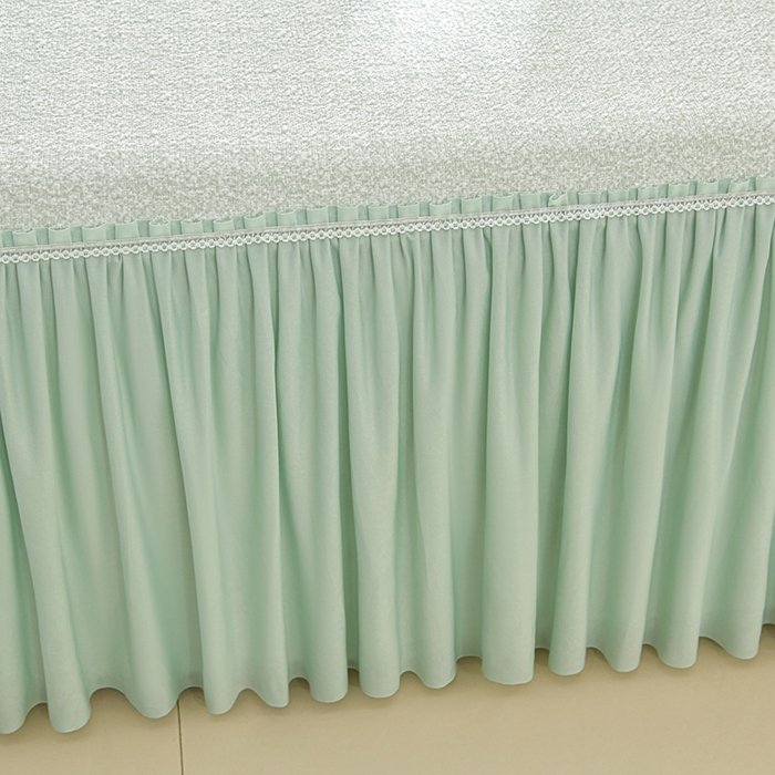 91家纺网 家纺一手货源 找家纺 绘萱家居 2026新款PE提花冰凉豆豆床裙款凉席席子凉席 清风叶蔓-绿