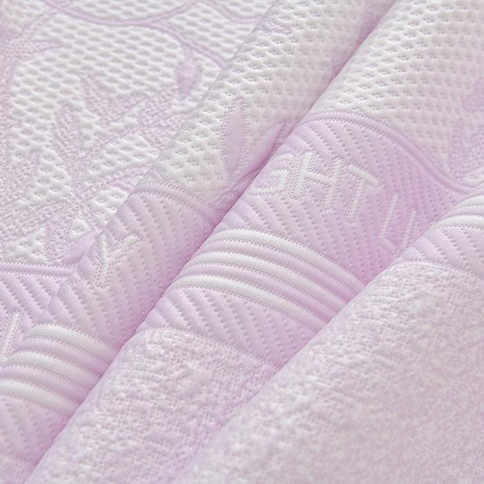 91家纺网 家纺一手货源 找家纺 绘萱家居 2026新款PE提花冰凉豆豆床裙款凉席席子凉席 清风叶蔓-紫